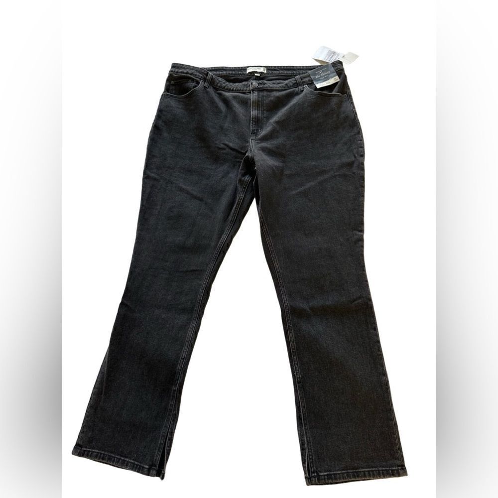 NWT Abercrombie&Fitch The Skinny High Rise Jeans Women's 35/20R Black Split Hem - Picture 3 of 14